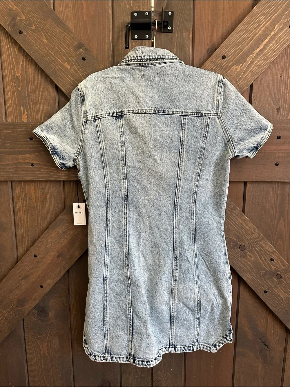 Forever 21 Light Wash Denim Mini Dress - Picture 3 of 7
